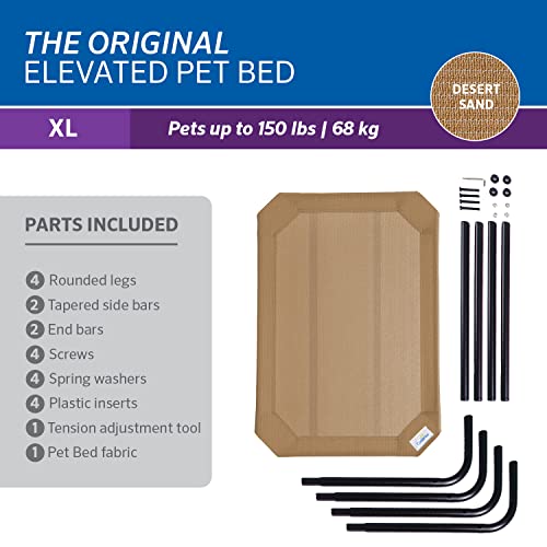 Coolaroo Original Elevated Dog Bed - Breathable Off-The-Ground Pet Bed with Cooling Fabric, Joint Relief & Moisture-Resistant Fabric, 100% Recyclable, Easy Clean, Desert Sand, Large - color: Desert Sand, style: Large Dog Bed