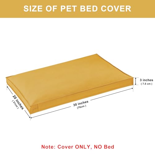 Dog Bed Covers Replacement Washable, Waterproof Dog Bed Cover with Zipper, 30Lx20Wx3H inch Durable Oxford Pet Bed Cover for Outdoor/Indoor Use, Cover Only, Yellow - color: Yellow, size: 30*20*3 inch