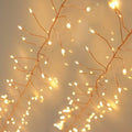 QBIS 240 LED Christmas Cluster Lights, 10ft Warm White Fairy Lights on Copper Wire, Plug in, Christmas Tree Lighting, Firecracker Light String Indoor Outdoor use, Window, Fireplace, Stair Decoration - size: 240 LED - Copper Wire - Mains Plug