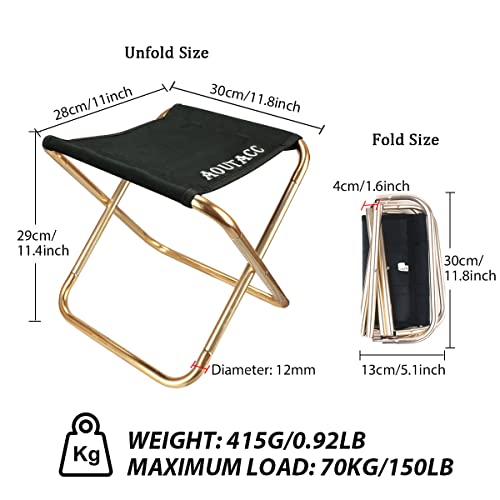 Ultralight Portable Folding Camping Stool for Outdoor Fishing Hiking Backpacking Travelling(XL:13"x14"x15";Large:11.8"x11"x11.4"; Medium:8.3"x9.5"x 11") - color: Black, size: 11.8"x11"x11.4"