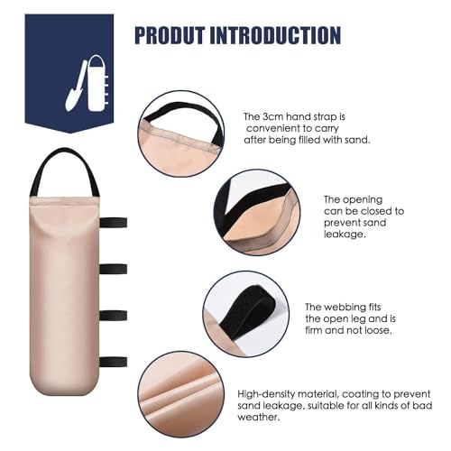 IALNAI 112 LBS Heavy Sand Bags for Canopy Outdoor Advertising Tent Sunshade Fixed Windproof Pop up Canopy Tent (Without Sand) 4-Pack - color: BEIGE