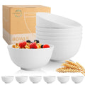 Wheat Straw Bowls 26 OZ, Plastic Bowls Reusable, Unbreakable Cereal Bowls Set of 6, Small Soup Bowl Salad Bowl for Kitchen, Microwave & Dishwasher Safe, White - color: White, size: 26 Oz