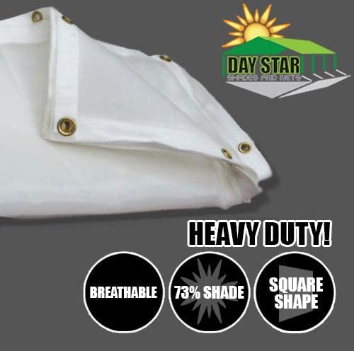 (White) Super Heavy Duty Mesh Tarp Net Sail Sun Shade Awning and Fence Screen Patio and Canopy Cover (6' x 20') Finished Size 5'.6 X 19'.6 - size: 6' x 20'