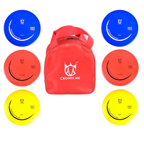 PDGA Approved Disc Golf Set with 6 Discs and Starter Disc Golf Red Bag – Fairway Driver, Mid-Range, Putter Disc - color: Red