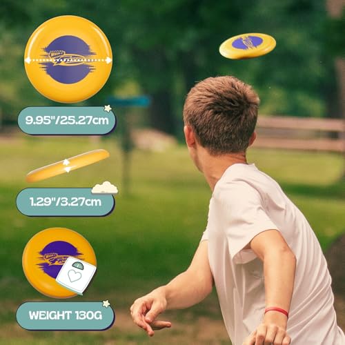 Frisbee Cool Flyer Flying Disc, 9.95 Inch Lightweight Toy Outdoor Beach Park Backyard Game - 130g