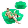 Portable Inflatable Couch with Headboard and Built-in Pump Blow Up Pull Out Couch Folding Inflatable Chair 70.9"×35.4"×37.4" Outdoor Air Sofa for Camping, Backyard, Beach, Party (Green) - color: Green