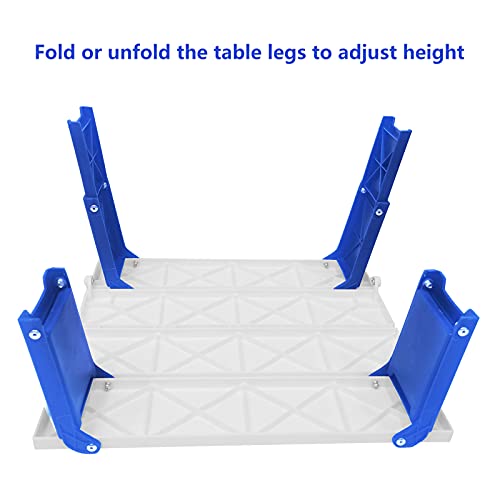 Modern-Depo 15.9"x14.2"x9.6" Large Portable Folding Beach Table for Sand Foldable Height Adjustable Side Table Desk for Camping Picnic BBQ with Carry Bag, Blue - color: Blue