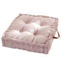 vctops Square Solid Color Velvet Seat Cushion with Handle Tufted Thicken Chair Pad Tatami Floor Pillow Cushion 16.5"x16.5"x4" Pink - color: Pink