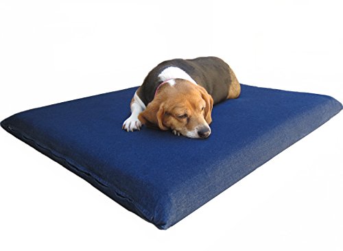 Dogbed4less Gel Memory Foam Dog Bed for Small to Medium Large Pet with Waterproof Internal Cover, Denim Blue External Cover 34X27X3 Inches - color: Denim Blue, size: 1 Pack Medium 34"X27"X3"