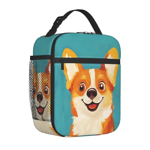 Corgi Lunch Box for Women Kids Girls Men Insulated Lunch Bag Lunchbox Adults Lunch Tote Bags Reusable Cooler for Work Office School Picnic Travel - color: Corgi01