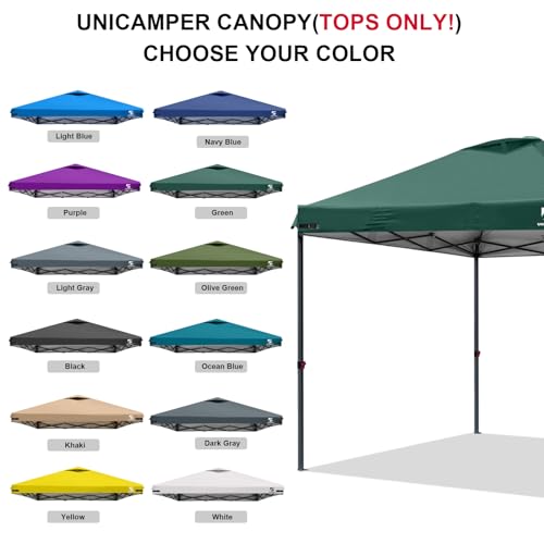 10x10 Pop Up Canopy Replacement Top Cover with Air Vent for Straight Leg Canopy Tent, Waterproof for Outdoor Garden Patio Camping Sun Shade(Frame NOT INCUDE) (Green) - color: Green