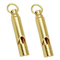 Brass Metal Emergency Whistles - 2 pcs Adults/Kids Outdoor Loud Sound SOS Survival Kit Lifeguard Safety Whistle Keychain with Keyring for Camping Hiking Dog Train Couching Boating Hunting