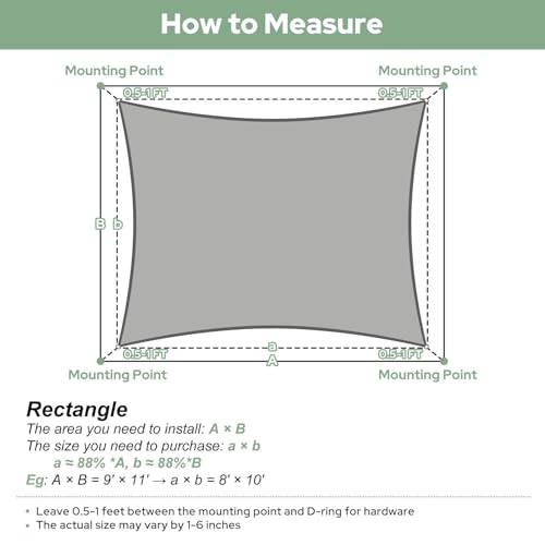 TasticTotes Rectangle Sun Shade Sail - 10' x 13', 95% UV Blockage, HDPE Sunshades for Outdoor Patio, Yard, Deck, Garden, Lawn, Permeable Awnings for Patio Shade with Reinforced Corners & Ropes (Sand) - color: Sand, size: 10'x 13'