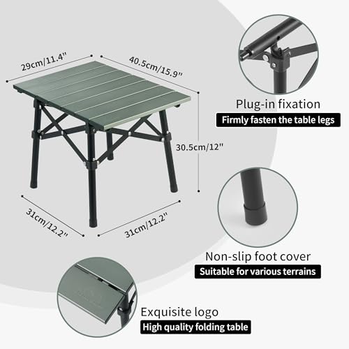 Naturehike Portable Camping Table, Aluminium Folding Table, Ultralight Camp Table Small Table for Camping Hiking Backpacking Outdoor Picnic - size: 15.9" x 11.4"