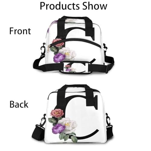 Letter C Insulated Lunch Bag for Women Men Reusable Waterproof Lunch Box Cooler Tote Bag One shoulder portable meal bag Portable Adult Lunchbox for Work Picnic Hiking Beach - color: Letter C