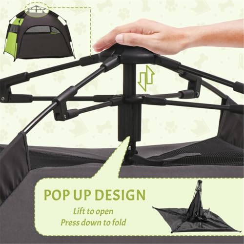 Pop Up Dog Tent for Large Dogs with Sunshade Top and Ventilation – Portable Pet Shelter for Camping Beach Backyard