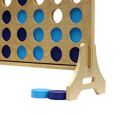 Tailgating Pros Premium Giant Four in a Row with Carrying Case - Jumbo Oversized Outdoor Yard Game - Connect Multiple Pucks in a Row to Win - Many Puck Colors Available! - color: Blue / Turquoise