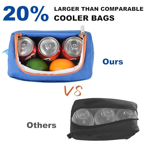 Genteen Small Cooler Bag with Ice Packs,Freezable Lunch Bag Snack Bag,Small Insulated Bag Reusable Lunch Bag Kids with Zip Closure & Buckle Handle for Travel/School/Work,Blue - color: Blue
