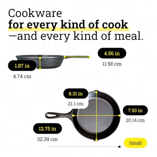 Lodge Seasoned Cast Iron Skillet Set 8, 10.25 & 12 Inches - PFAS-Free, Non-Toxic Cookware - Use with an Oven, Stove, Grill, or Campfire - Naturally Non-Stick & Oven Safe - size: 8 Inch, 10.25 Inch, 12 Inch (3 Count Set)