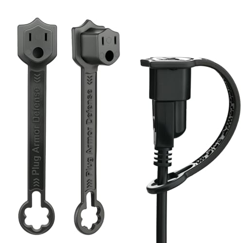 Outdoor Plug Cover, Waterproof Extension Cord Plug Protector for 2 & 3 Prong 120V Outlets - 2 Pack Weather Proof Exterior End Cap for Outside Electrical Plugs, Black