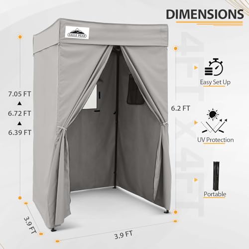 EAGLE PEAK Flex Compact 4x4 Pop-up Canopy Changing Room, Portable Privacy Dressing Room for Indoor Fashion Photoshoots, Camping, or Pool, Gray - color: Gray, size: 4x4 ft