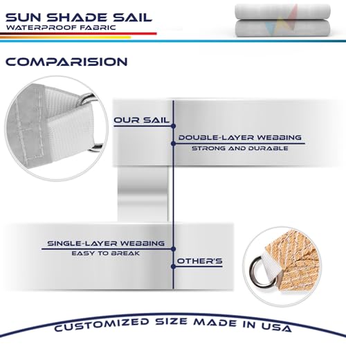 Windscreen4less 5'x6' Waterproof Sun Shade Sail Rectangle Shade Canopy Cover UV Block for Backyard Patio Deck Balcony Pergola Garden (Light Gray) - color: Light Gray, size: 5' x 6'