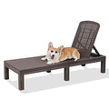 DIMAR GARDEN Beach Chairs Outdoor Chaise Lounge,Resin Pool Lounge Chair Waterproof Recliner,Mocha - color: Mocha, style: 1 Pieces