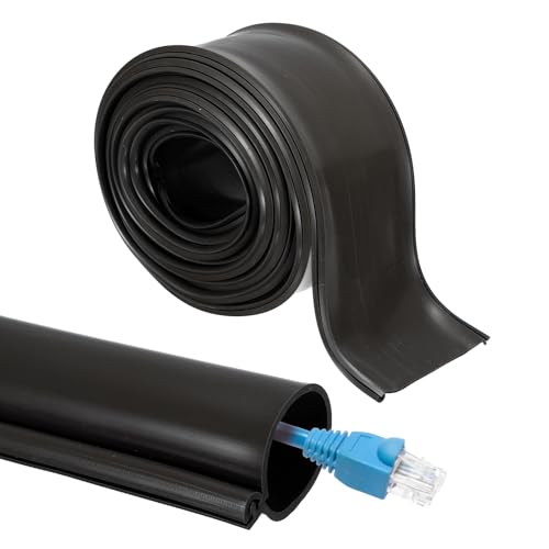 MECCANIXITY 10ft Cable Management Sleeve, 1.2 Inch ID Flexible Cord Wires Hider Cover Insulation Snap-fit Protector for Substation, High-Voltage Electrical Networks, Black - size: 1.2 Inch
