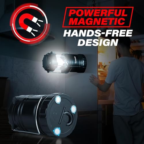 4-Pack Solar Camping Lanterns,Rechargeable LED with USB/Solar/AA Battery,Magnetic Base,Hanging Hook,Collapsible, Waterproof for Emergency, Hiking,Hurricane,Campsites,Lanterns for Power Outages - style: 3 in 1 Lanterns（4-Pack）
