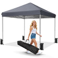 Driftalia 10x10 Pop Up Canopy Tent, Instant Setup Portable Canopy with Carry Bag, 4 Sandbags and 8 Stakes for Outdoor Events, Parties & Camping - Dark Grey - color: Dark Grey
