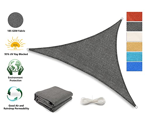 Tronssien Triangle 16'x16'x23' Sun Shade Sail, 95% UV Blockage Canopy Awning for Outdoor Patio and Garden, Yard Activities - color: Graphite, size: 16'x16'x23'
