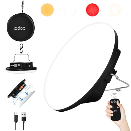 IODOO 16500mAh 60W Rechargeable Camping Light with Remote 3000LM 2700/4000/6500K LED Camping Lantern Portable IP65 Waterproof Tent Lights Power Failur - size: 60W (Remote)