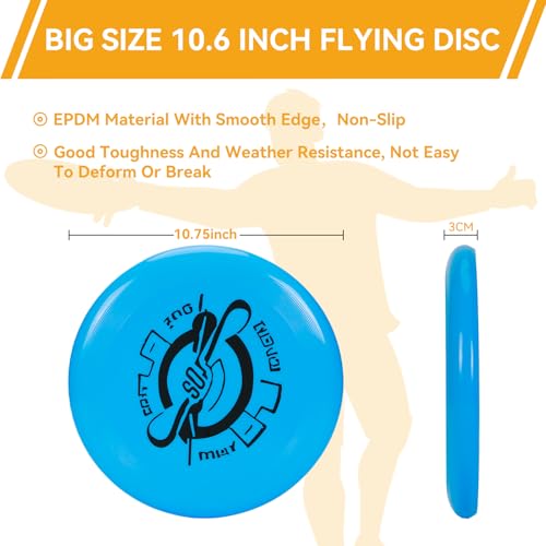 Super Stable Outdoor Flying Disc Game Set, Portable Fun Bottle Drop Yard Game for Family & Adult with Adjustable Heavy Duty Steel Pole, Durable Bag - Easy Set Up