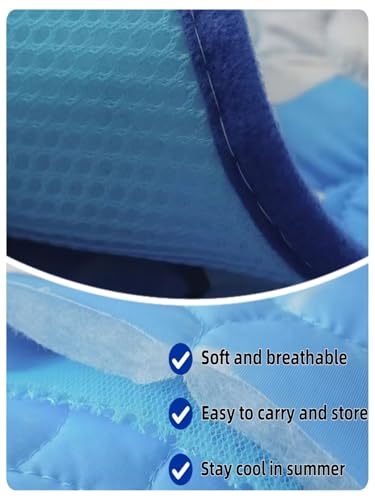 Dog Cooling Mat, 28x22in Pressure Activated Cooling Pad for Medium and Small Dogs & Cats, Durable Scratch-Resistant Pet Chill Mat for Crate, Car Travel & Indoor Use, Cold Fiber Surface, Blue