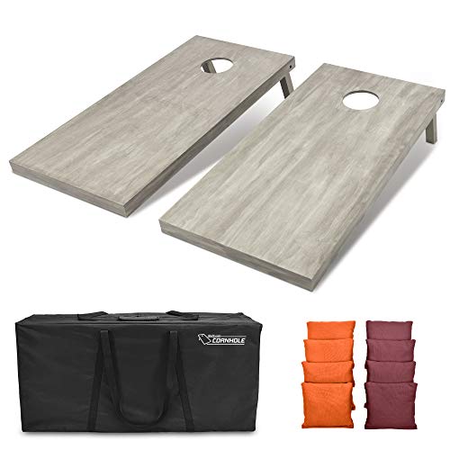 GoSports 4 ft x 2 ft Regulation Size Wooden Cornhole Boards Set - Includes Carrying Case and Bean Bags (Choose Your Colors) Over 100 Color Combinations - color: Burgundy & Orange