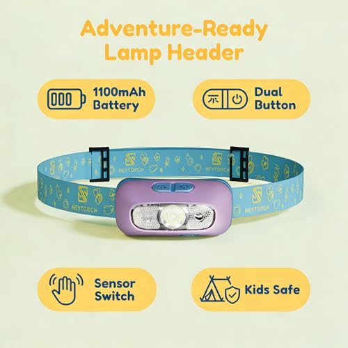 Kids Camping Light Set - Rechargeable Lantern & Motion Sensor Headlamp with USB-C Charging, 3 Color Dimmable Night Light for Boys Girls Indoor Outdoor Adventures (Purple) - color: Purple Camping Gear