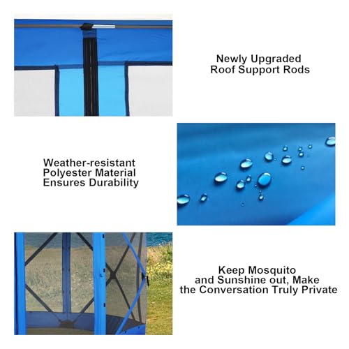 COBIZI 12x12 FT Pop Up Canopy Stargazing Tent, Gazebos On Clearance with Removable Roof,Instant Screened in Gazebo, Screen Tents Portable carpas para Patio for Outdoor Camping,Backyard, Garden, Blue - color: Blue, size: 12x12ft Stargazer Essential