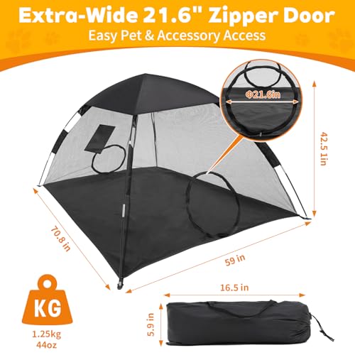 GEERTOP Portable Pet Tent for Cats Outdoor Camping Playpen Sunshade Cat Enclosures for Indoor Kittens Rabbits Guinea Pigs Small Animals Mesh House