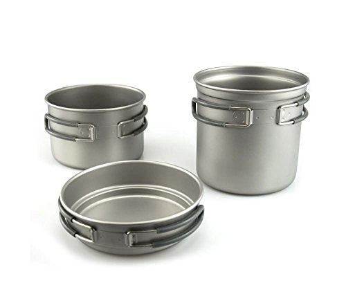 Keith Titanium Ti6014 3-Piece Pot and Pan Cook Set - 2400ml