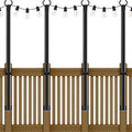 NUERPO 4 Pack String Light Poles,5Ft Metal Poles for Outdoor String Lights,Outdoor Light Poles with Post,Poles/Stand for Outside,Patio,Deck,Backyard,Garden Wedding,Party - size: 4 Pack 5ft String Light Pole