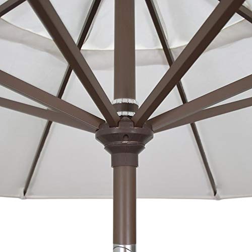California Umbrella 9' Rd Pacific Trail Series Aluminum Patio Umbrella, Crank Lift, Push Button Tilt, Black Finish, Sunbrella Cabana Regatta fabric - color: Cabana Regatta