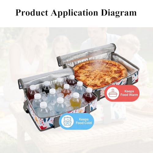 Insulated Casserole Carrier for Hot or Cold Food with Handle Food Transport for Travel Picnic Cookouts,Fits Pioneer Woman Kitchen Stuff Accessories and 9" x 13" Baking Dish - color: Color Four
