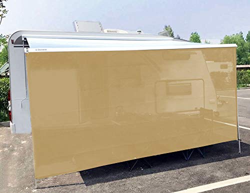 Tentproinc RV Awning Sun Shade Screen 7' X 14' 3'' (Fit for 15' Awning) Mesh Sunshade for RV Awning Sunscreen Motorhome Camping Trailer Awning Shadescreen Block UV Glare - 3 Year Warranty (Beige) - color: Beige, size: 7' x 14'3'' -Actual Measurement