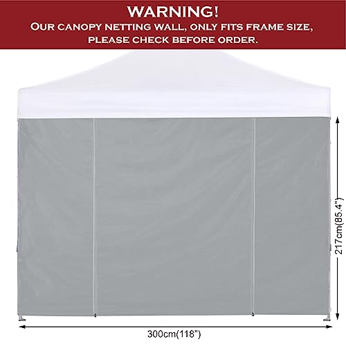 COOSHADE Instant Canopy SunWall 10x10 Canopy SideWall for Pop up Canopy Tent, 1 Pack Door Wall Only, Grey - color: Gray, size: 10x10-Door Wall