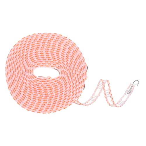 uxcell Windproof Clothesline, 5M 16.4ft Plastic Non-Slip Clothes Drying Rope Portable Travel Clothesline for Courtyard Outdoor Laundry Camping, Orange - color: Orange, size: 16.4ft