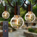 Brightown Outdoor String Lights with Remote, 2 Packs Each 38Ft 15 LED Patio Lights Outdoor Waterproof, String Lights for Outside, Dimmable Hanging Lights for Porch Balcony Bistro Cafe - size: 38FT - 15 Bulbs (Pack of 2)