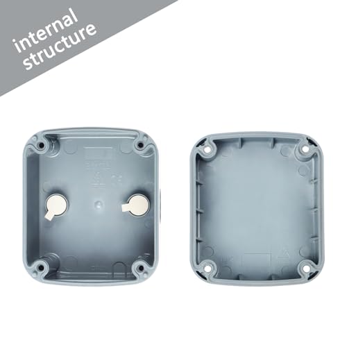 Nineleaf Junction Box, Electrical Box IP66 Water Resistant Dustproof ABS Plastic Project Enclosure for Electronics Grey,3.3X 2.8 x 2.3 inch,4PCS - color: 4PK, size: 86x74x62mm