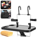 Foldable Car Seat Back Portable Tray for Food Dining Drink and Laptop, Hanging Car Steering Wheel Tray (Black) - size: Standard - Single