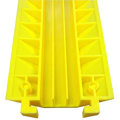 EZ Runner PVC Drop Over Cable Ramp Cable Protector - 3 Channel - Yellow - color: Yellow, size: 3-Channel (1 Piece)