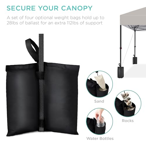 Best Choice Products 10x10ft Pop Up Canopy Tent, Outdoor Shade, 1 Person 1 Minute Set Up, Carry Case, 4 Weight Bags - Light Gray - color: Light Gray, size: 10x10ft